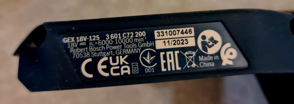 2024! Безщіткова Ексцентрик  BOSCH  gex 18v-125