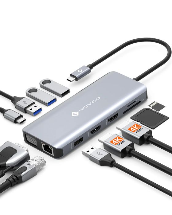 Docking station HUB 11 em 1 NOVOO RM11