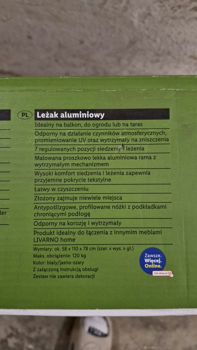Leżak aluminiowych