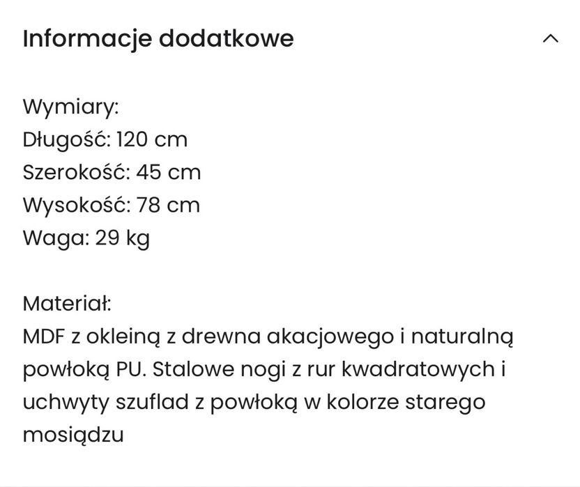 Konsola CLASS drewno akacjowe