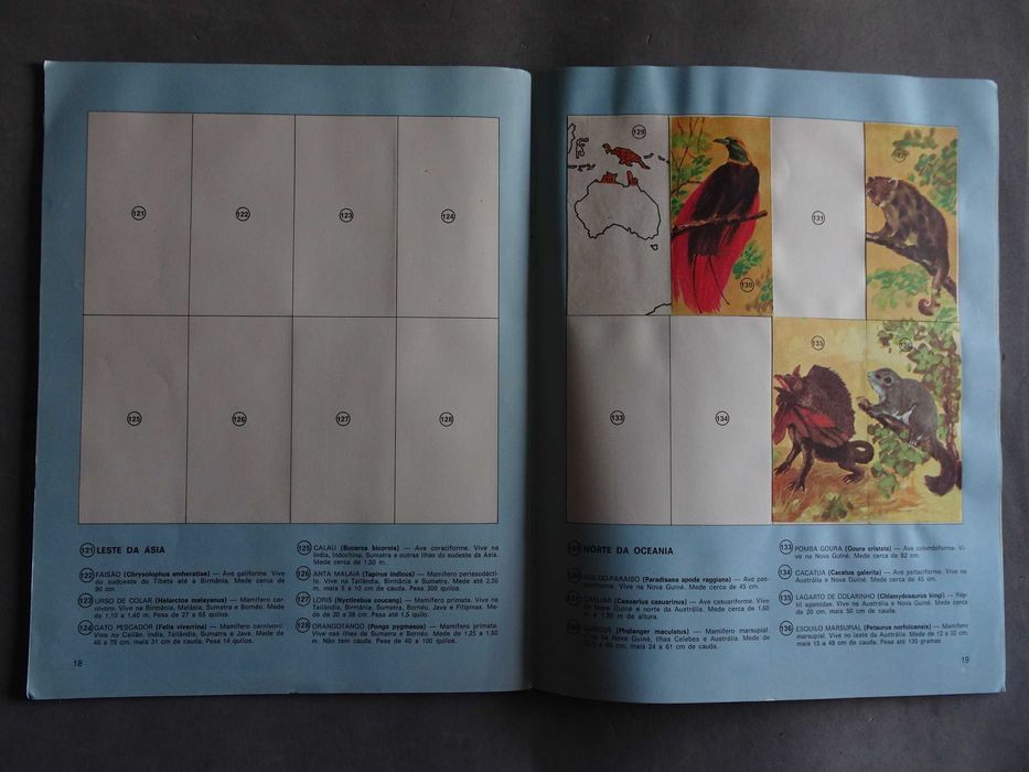 Caderneta de cromos O mundo dos animais (faltam 95 cromos)