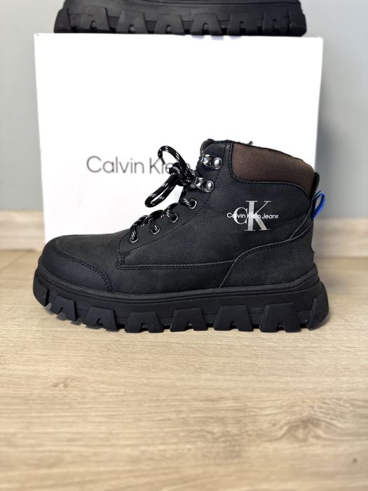 Calvin Klein trapery trzewiki zimowe mlodziezowe 37 czarne ocieplane