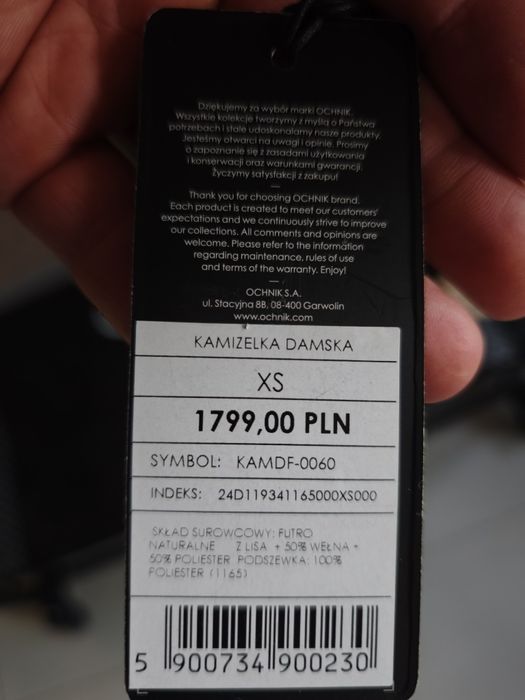 Kamizelka Damska XS Ochnik
