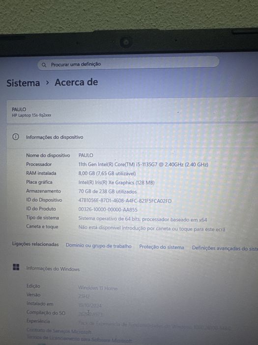 Notebook HP i5 (rato está incluso)
