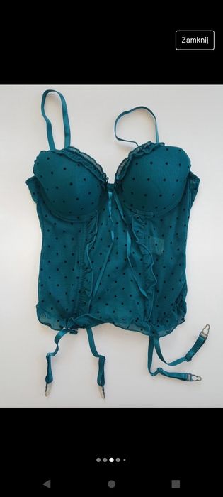Boohoo Gorset one size turkusowy sexi bielizna damska