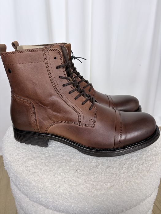 Skorzane botki meskie Jack and Jones 42 brazowe