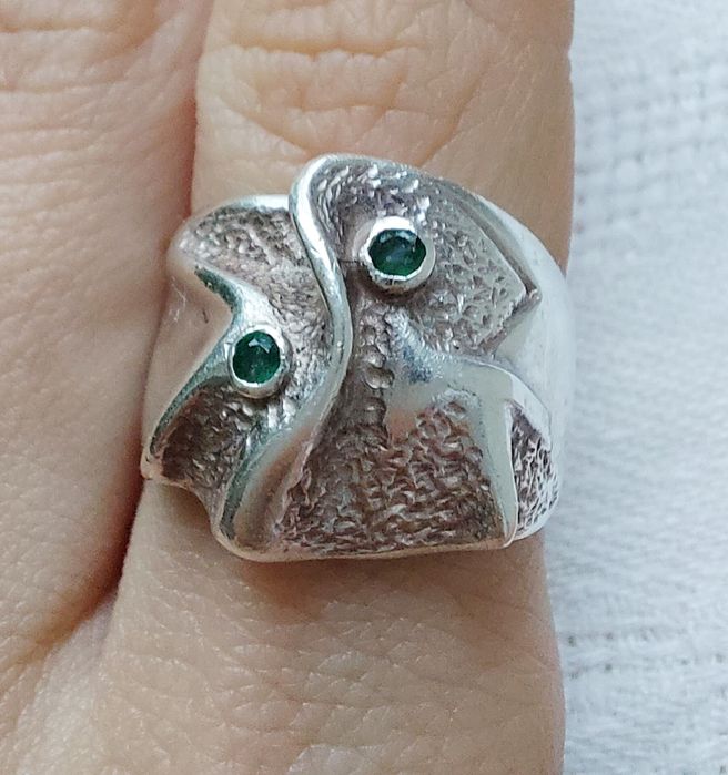 artystyczny pierścień srebro 925 vintage