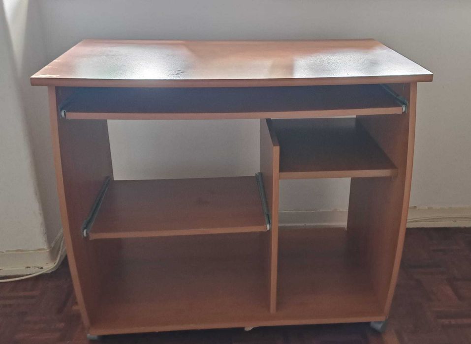 Wooden secretary with removable shelf for computer64585945612547123