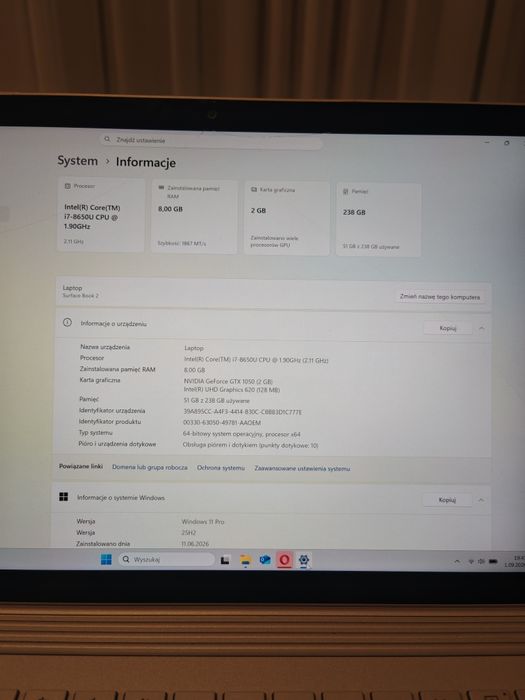 Microsoft Surface Book 2 i7 GTX1050