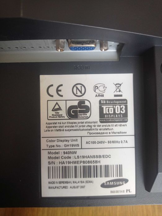 Monitor Samsung SyncMaster 940NW