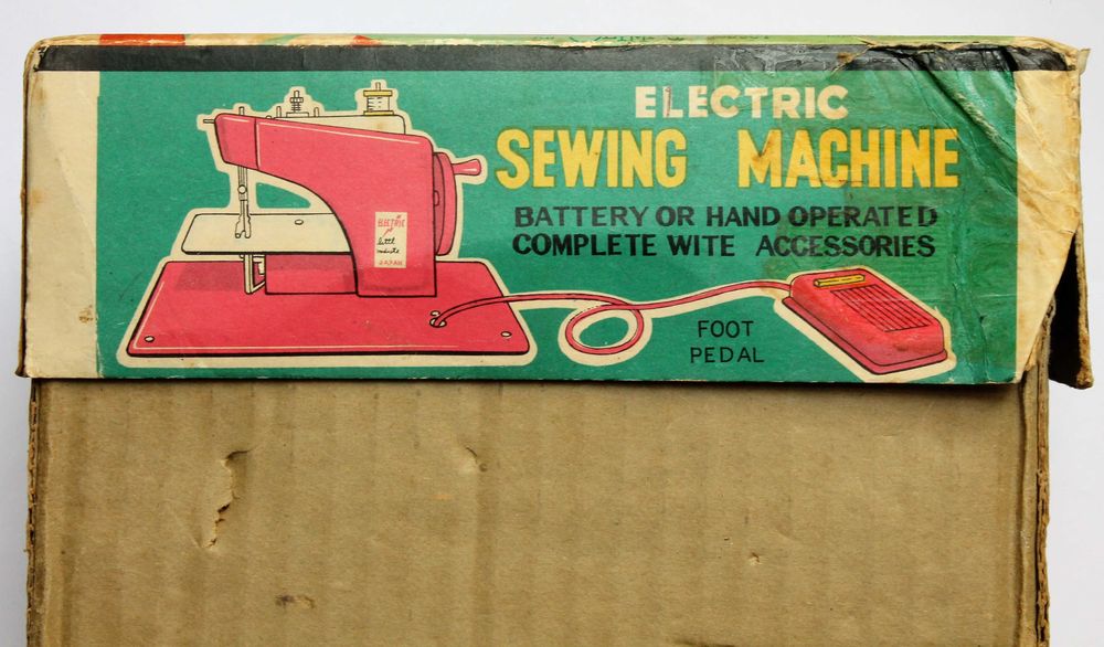 Máquina de costura elétrica brinquedo Vintage fabrico japonês Olympia