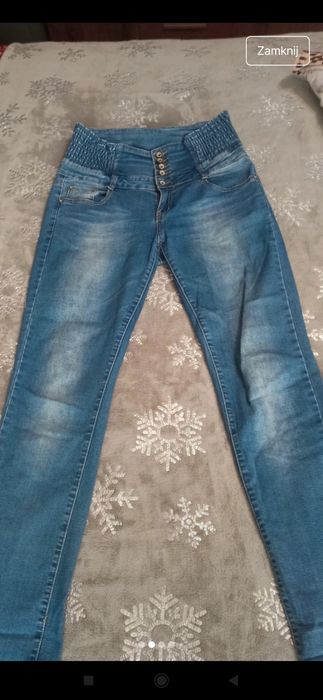 Jeansy z wysokim stanem xl