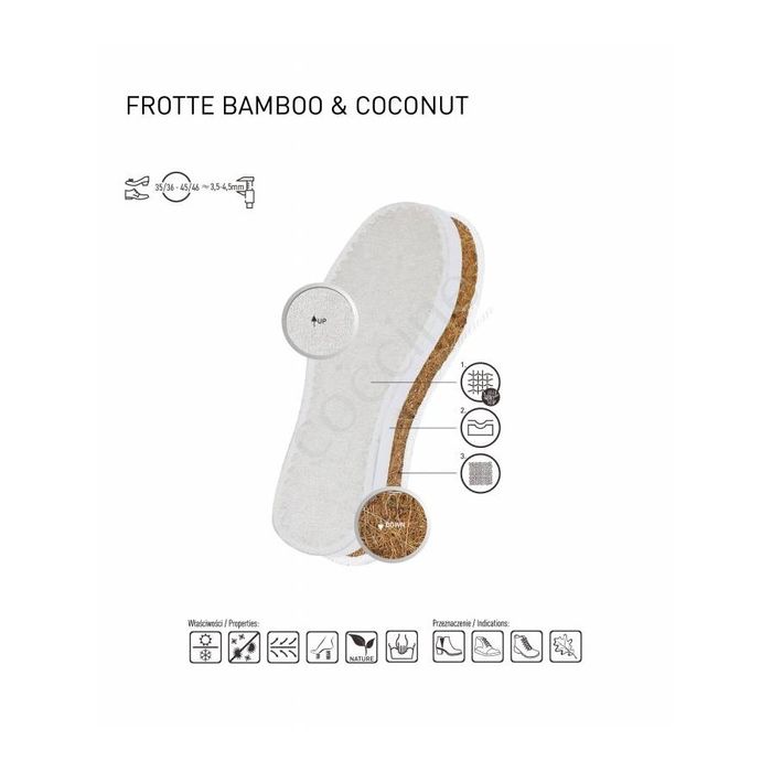 r.35-36 - Wkładki do butów Coccine Frotte Bamboo & Coconut
