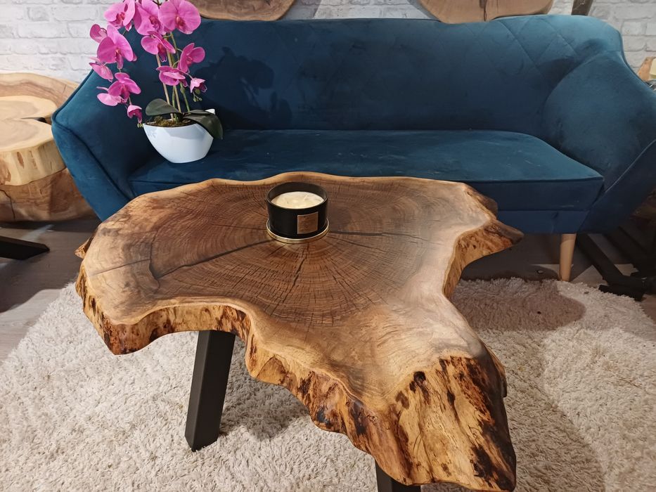 Stolik kawowy 100x92cm plaster drewna loft