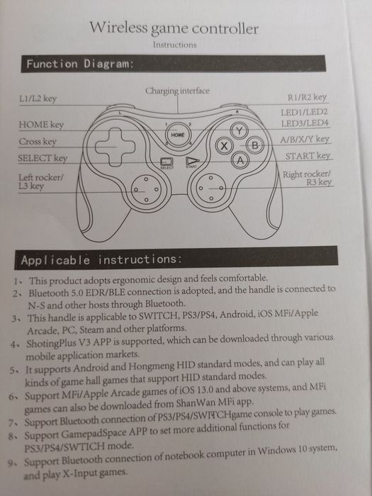 Comando Gamepad bluetooth novo telemóvel android/IOS/PS3/PS4/Windows