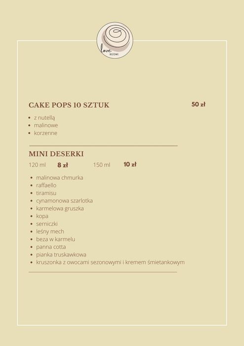 Bezy, deserki, ciasta