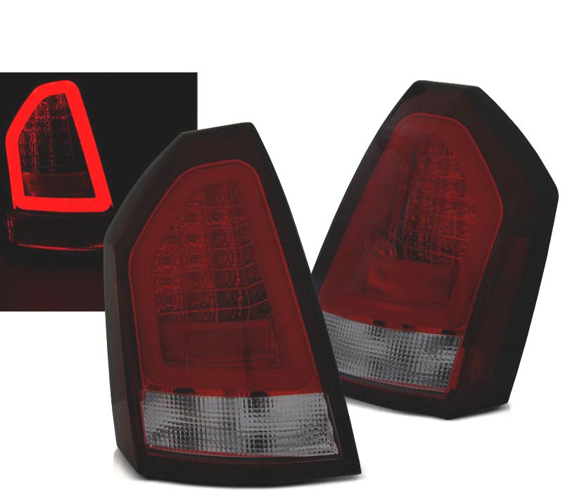 CONJUNTO DE FAROLINS PARA CHRYSLER 300C LIMOUSINE 05-08 LED VERMELHO FUMADO