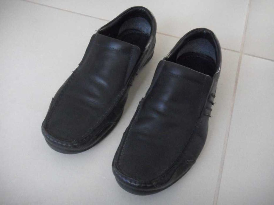 Buty mokasyny skórzane czarne  firmy Wojas , 41 , 26cm