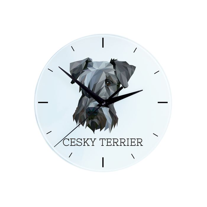 Terier czeski zegar geometryczny Art-Dog