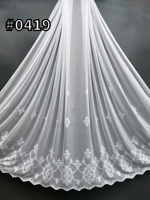 Преміум Тюль на основі бамбук з вишивкою