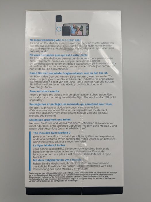 NOVO e SELADO Blink Video Doorbell + Sync Module 2
