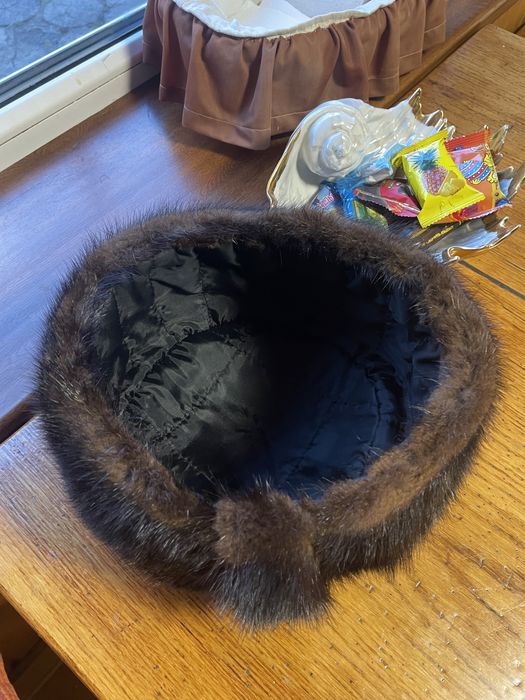 Шапка норковая, натуральная.