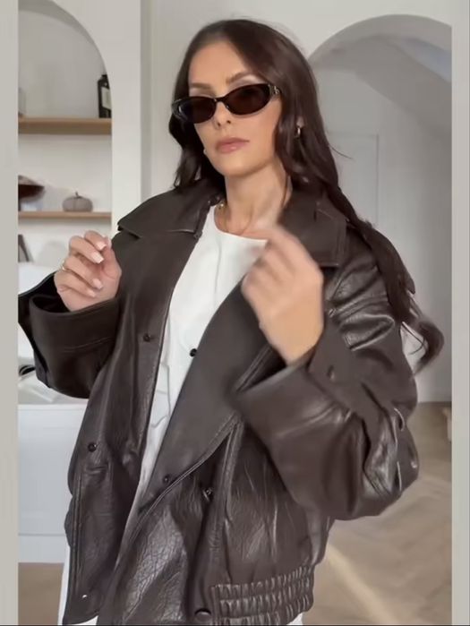 Куртка кожаная под Zara S