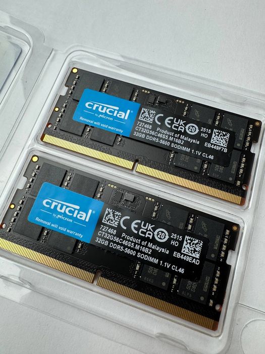 Оперативна пам'ять Crucial DDR5 SO-DIMM Kit 64GB (2x32GB) 5600MHz