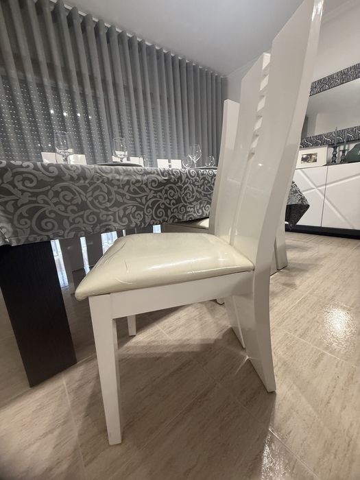 Cadeiras mesa de jantar - branco lacado (conjunto 6)