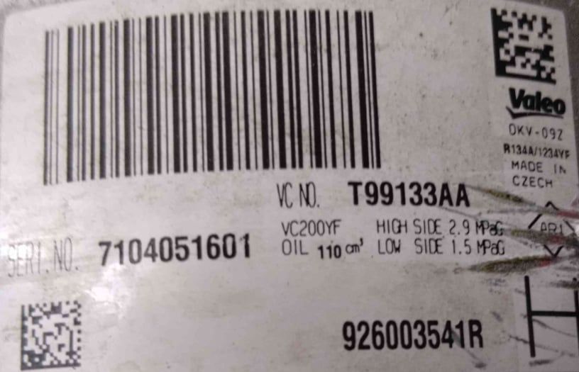 Compressor Ar Condicionado 926003541R - DACIA DUSTER