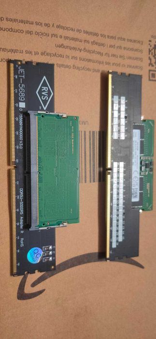 Nowe pamięci Samsung DDR5 8GB 5600MHz z przejściówką DIMM SODIMM na PC
