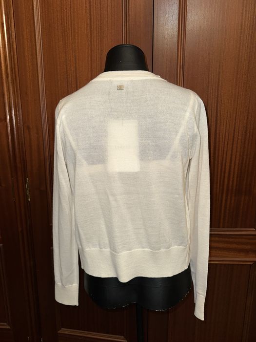 Conjunto top e casaco malha bege Nikkie novo XS