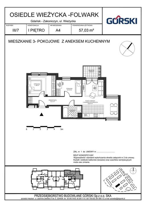 3-pokojowe mieszkanie 57m2 Bez Pośredników
