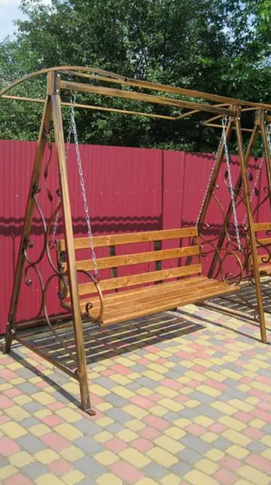 Гойдалка садова для дому кована велика розбірна В-210хШ-200хГ-150см