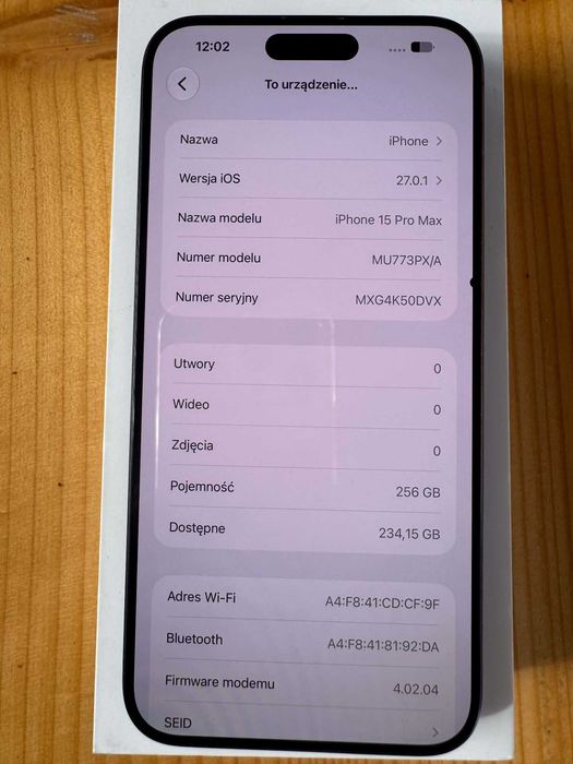 Iphone 15 Pro Max 256GB