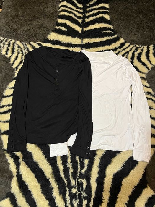 Layered Henley Longsleeve | Двухслойный Лонгслив Прилегающего Кроя с Воротником на Пуговицах