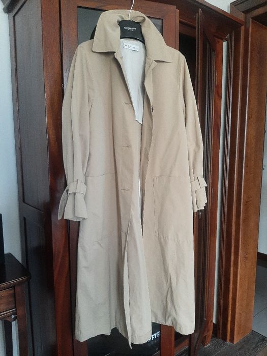 Zara Nowy dlugì plaszcz trencz prochowiec oversize
