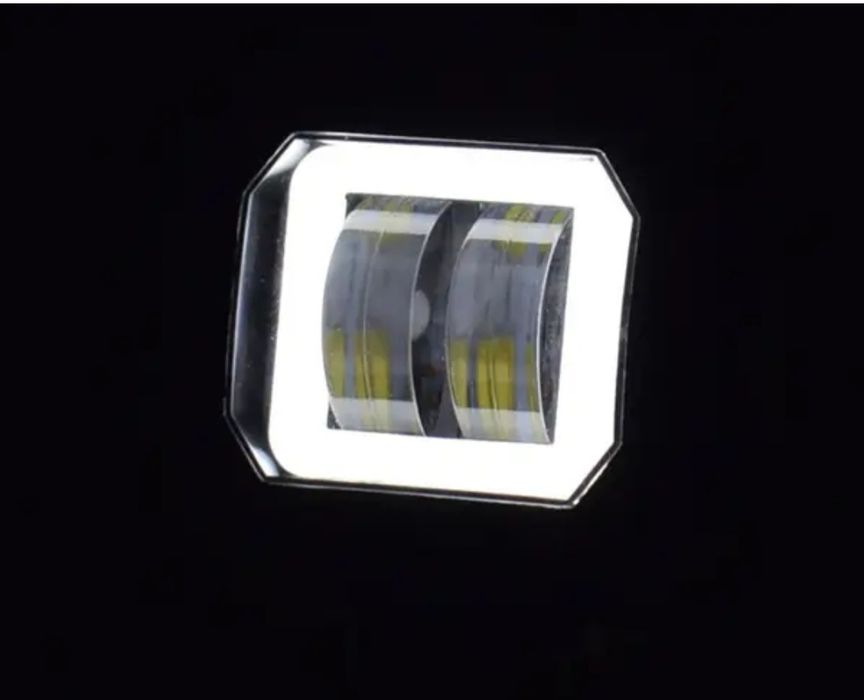 Светодиодные ПтФ LED 20W балка фара Белый+Желтый ДХО Авто СТГ мото 3в1