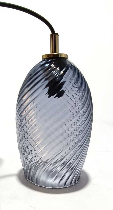 Candeeiro Suspensão 3 Cúpulas de Vidro com metal Dourado (Nova)