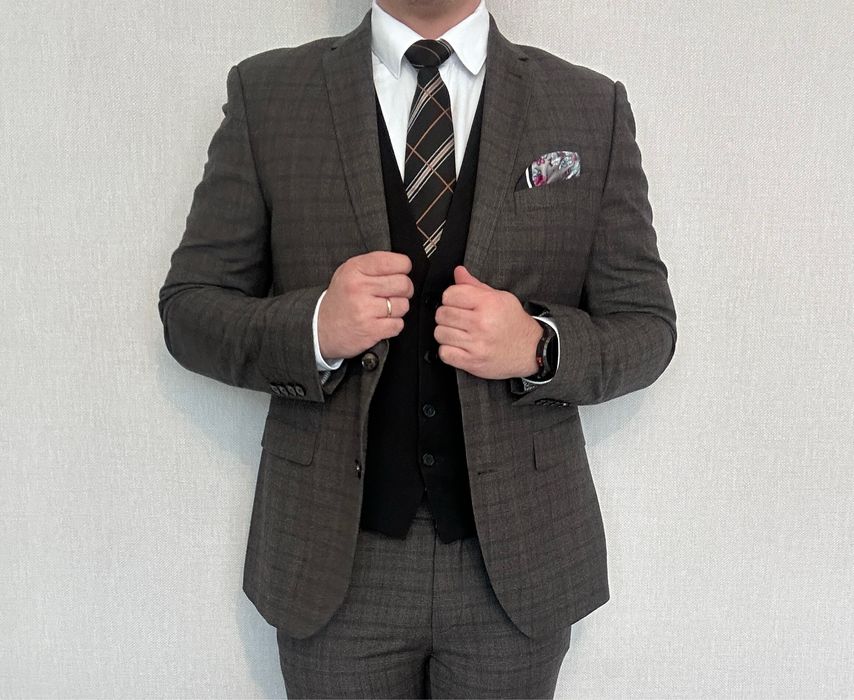 Garnitur szary/brązowy Pierre Cardin 50