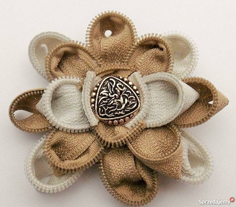 broszki brosze zapinki ozdoba biżuteria zamek błyskaw. ozdoba broszka