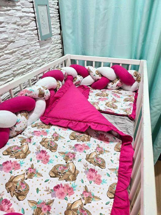 Zestaw pościeli dla dziewczynki do łóżeczka i wózka