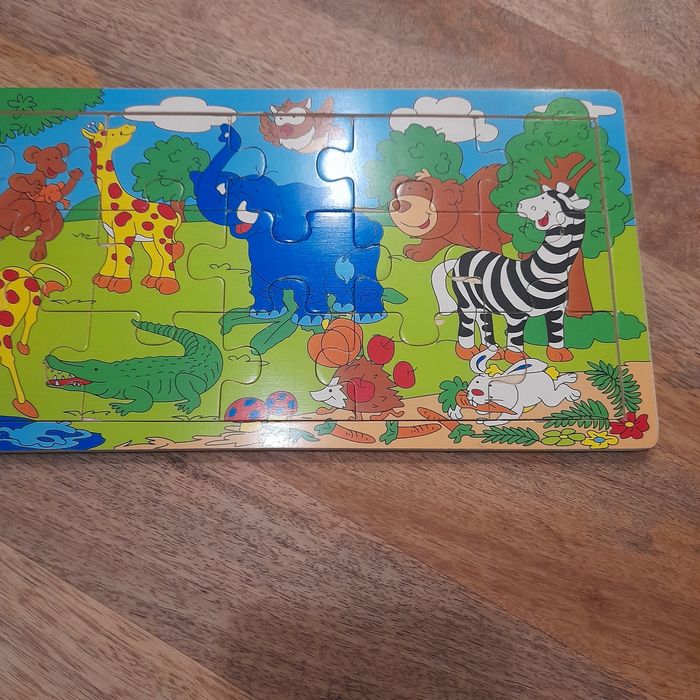 Puzzle drewniane zoo