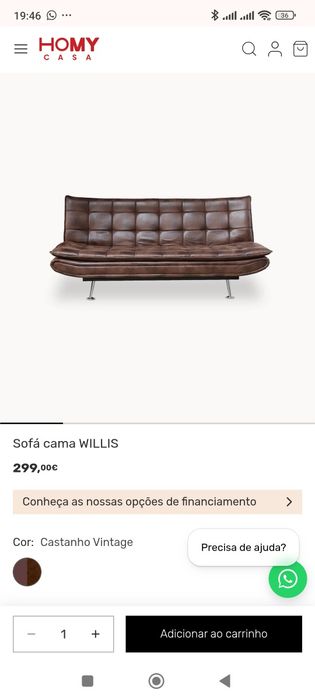 Sofá cama Homy casa usado por um mês