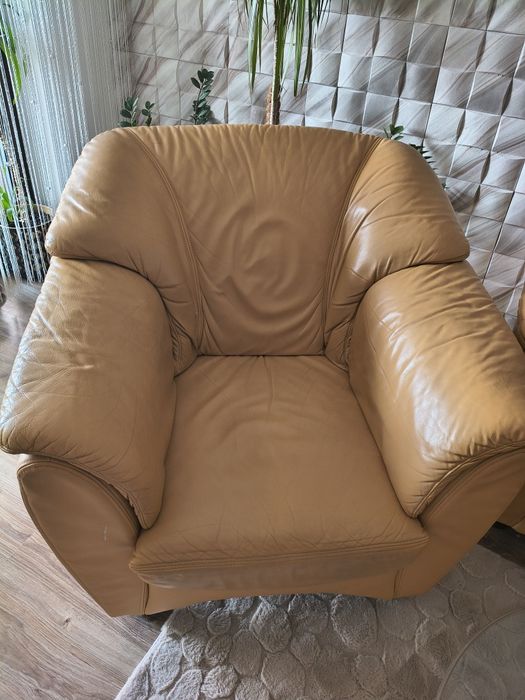 Komplet wypoczynkowy skóra niemiecki