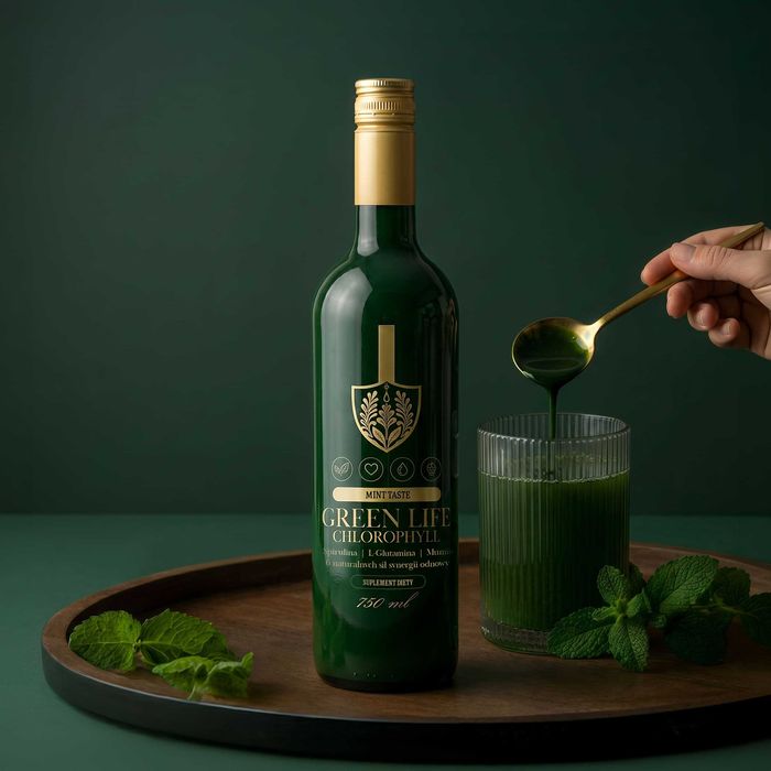 Green Life – Chlorofil (GLC) Suplement diety w formie koncentratu o miętowym smaku (750 ml)