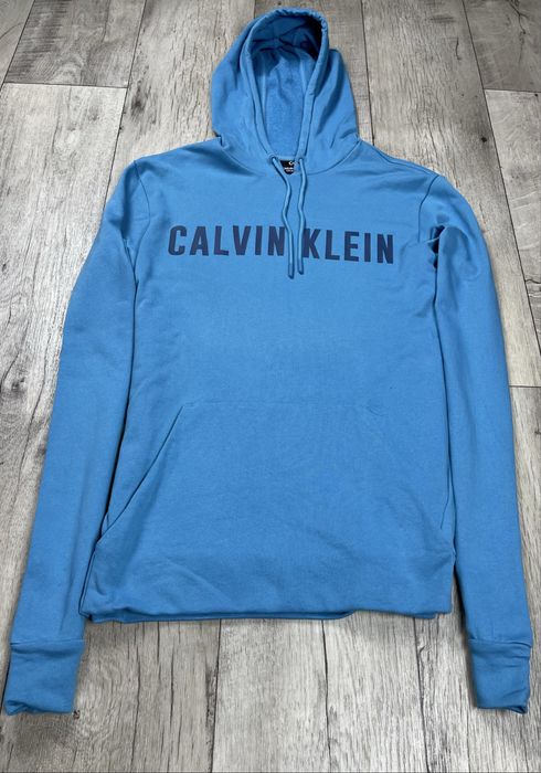 Calvin Klein кофта балахон M размер толстовка с лого голубая