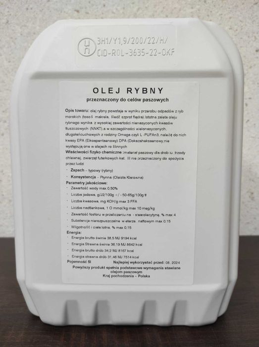 Olej rybny dla psów kotów 5l na błyszczącą sierść