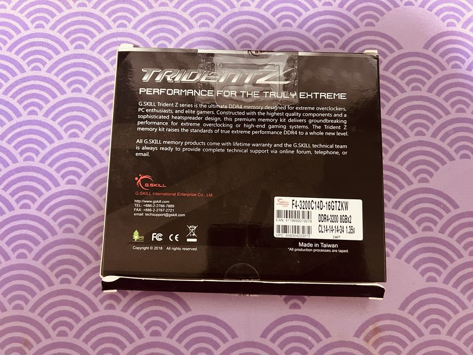 Оперативная память G.SKILL Trident Z 16GB (2×8GB) DDR4 3200 MHz