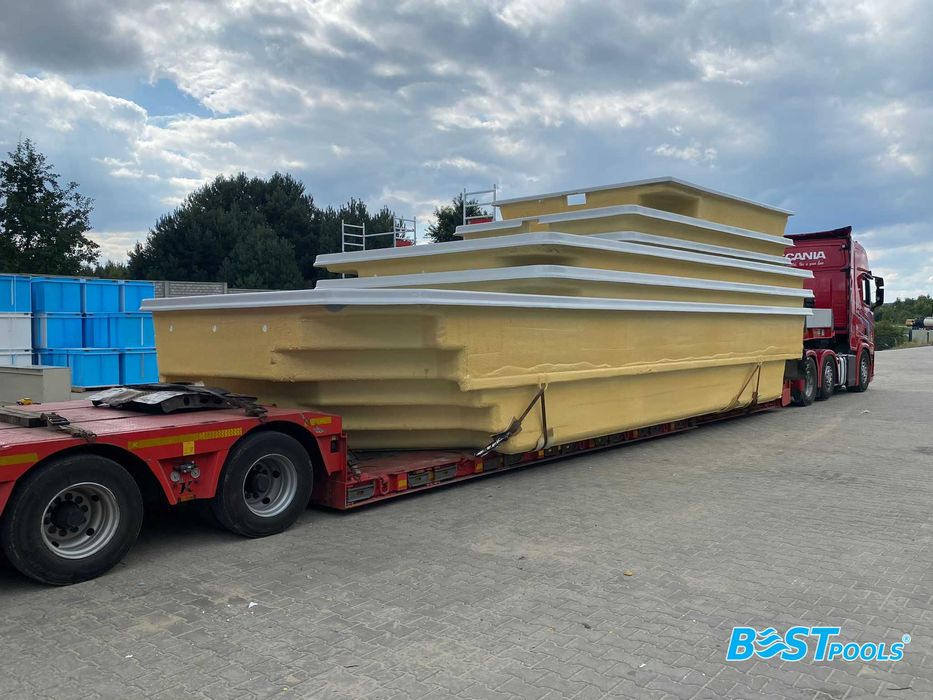 NOWOŚĆ ogrodowy basen z poliestru MALEDIVES 8x3x1.35m z izolacą